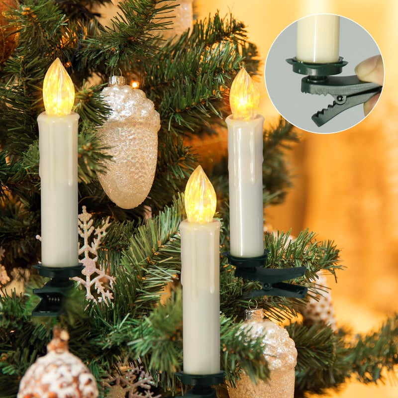 PChero Christmas Window Candles, 10pcs Large Size Battery Operated LED Flameless Taper Candles with Timer, Last up to 200 Hours, Ideal for Home Indoor Outdoor Holiday Decorations - Image 2